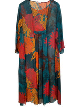 chiffon bloemenprint zomerjurk c03 chiffon - Thanny