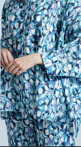 linnen blouse abstract design lia271 l381 - Thanny