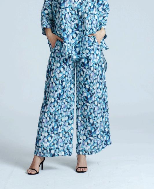 linnen broek met print design sh157 l381 - Thanny