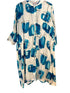 linnen jurk met abstracte print x926 - Thanny