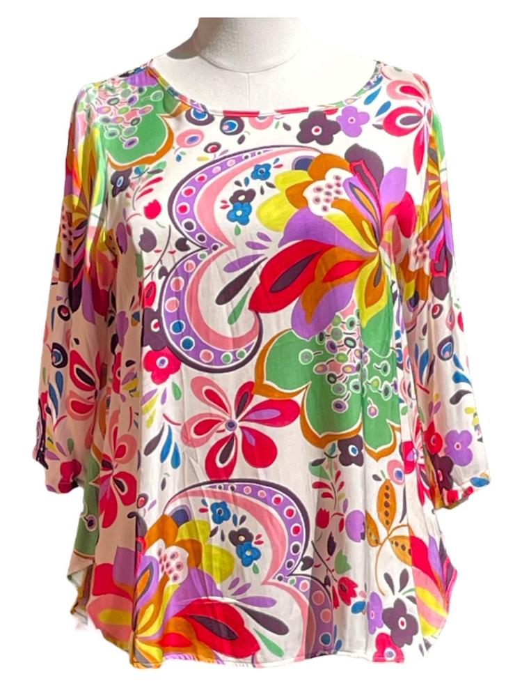 stijlvol viscose print shirt b02 vi - Thanny