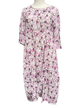 elegante linnen bloemenjurk b93 l383 - Thanny