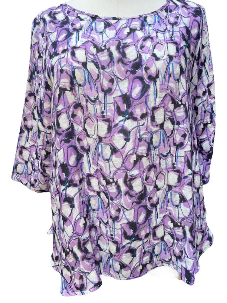 linnen shirt abstract design b02 l381 - Thanny