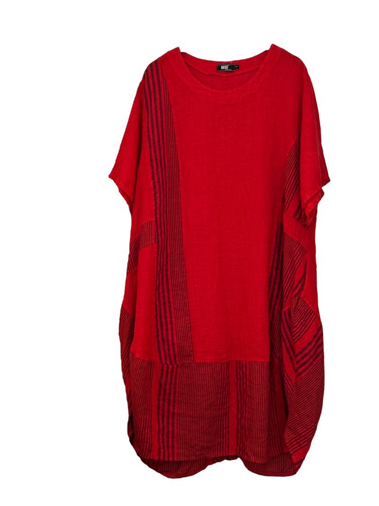 luchtige zomerjurk met strepenpatroon 91868 - MB Style