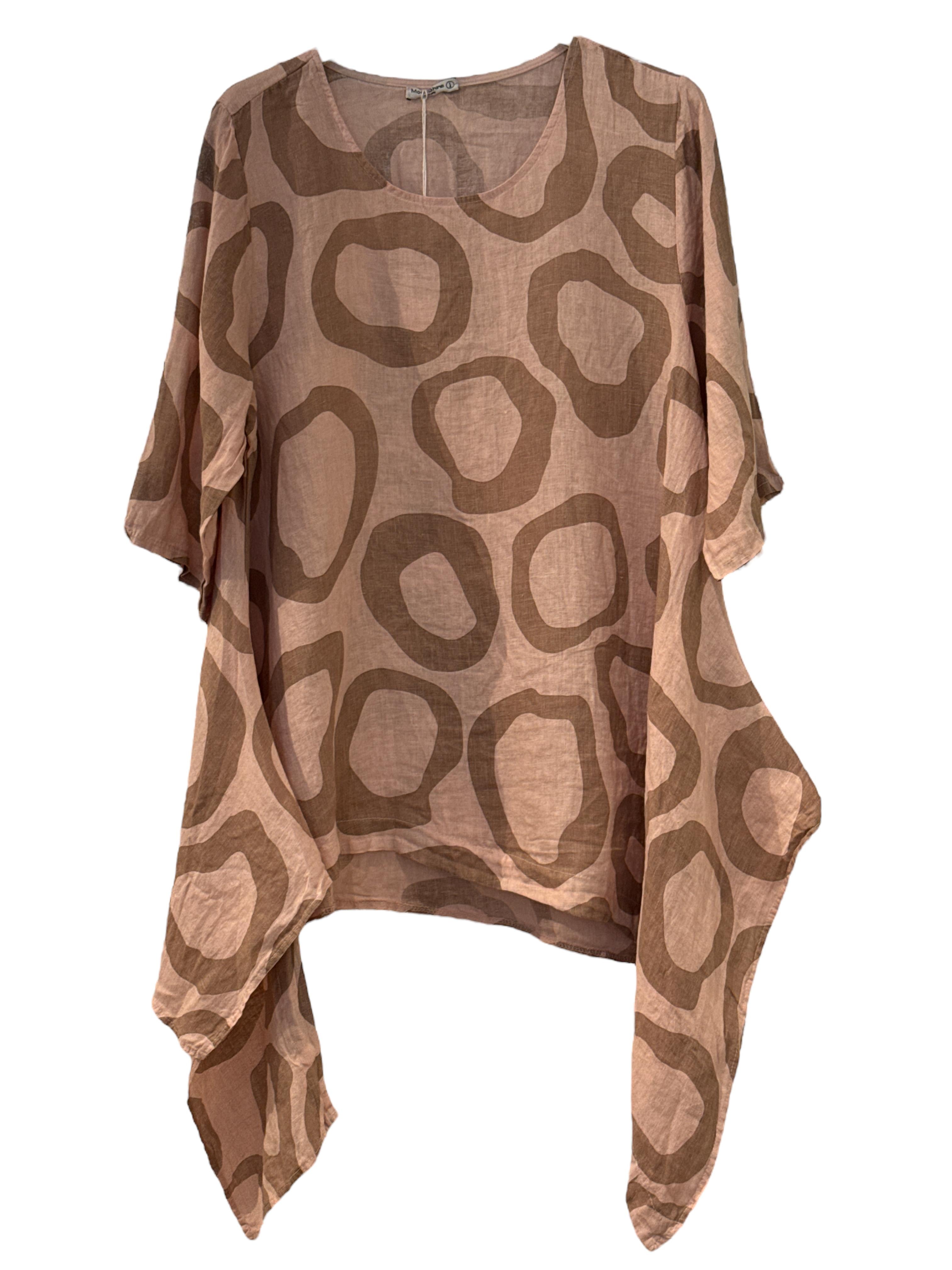 linnen print shirt 6540 - Moonshine