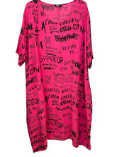 viscose jurk met tekst 92019 - MB Style