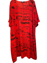 viscose jurk met tekst 92019 - MB Style