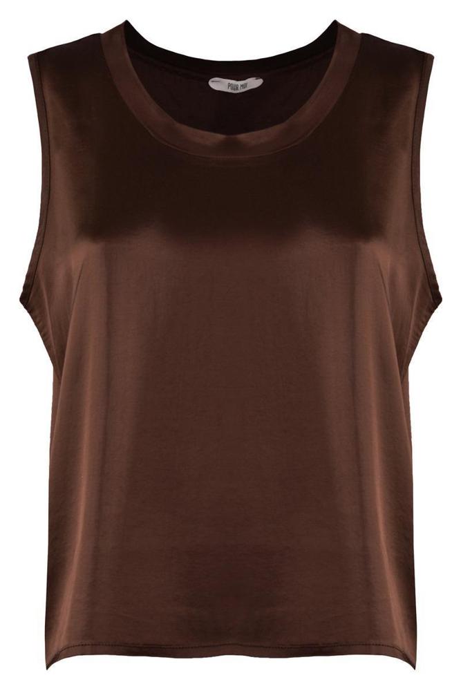 luxe mouwloze satijn top 5613 - PourMoi