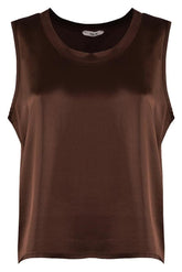 luxe mouwloze satijn top 5613 - PourMoi