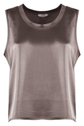 luxe mouwloze satijn top 5613 - PourMoi