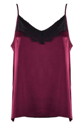 luxe satijnen top met kant 5735 - PourMoi