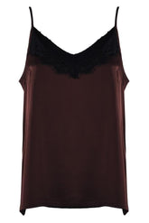 luxe satijnen top met kant 5735 - PourMoi