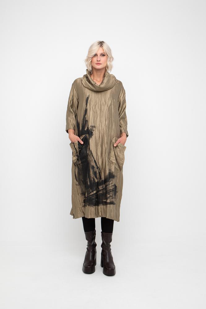 crinkle midi jurk 766009 - Ozai N Kü