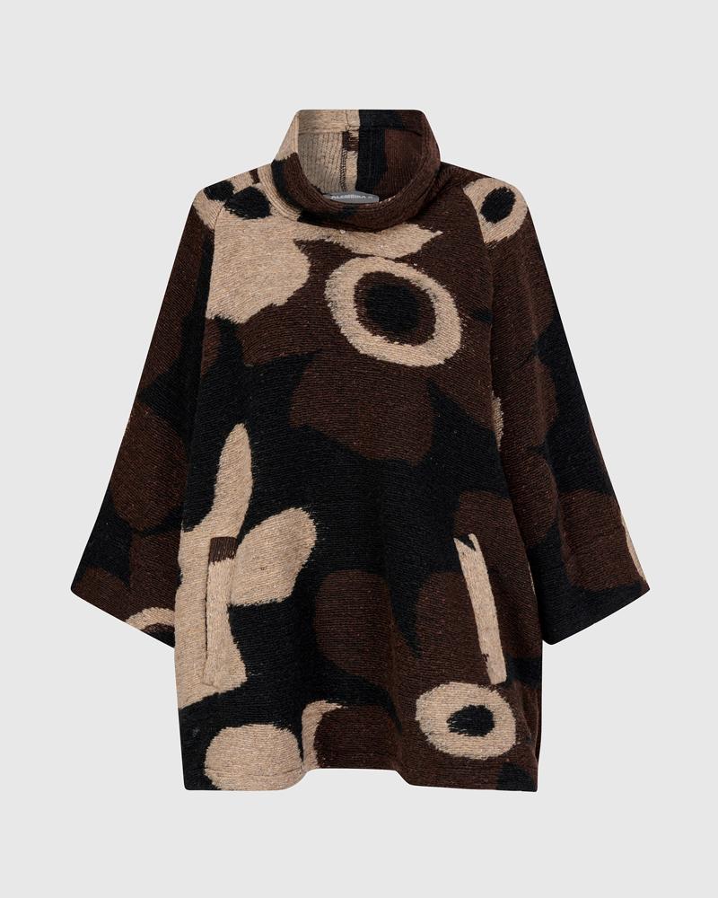 retro gebreide bloemenjas aj918 - Alembika