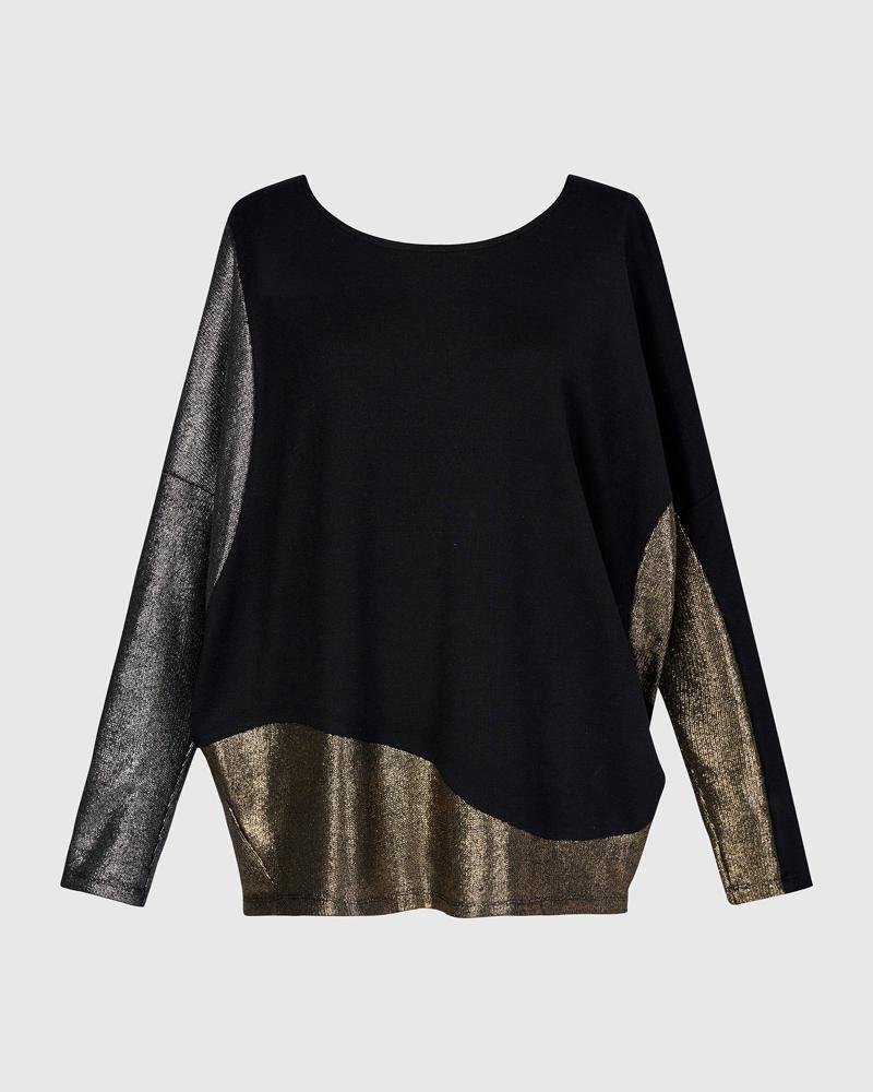 glinsterende elegante dames top at714 - Alembika
