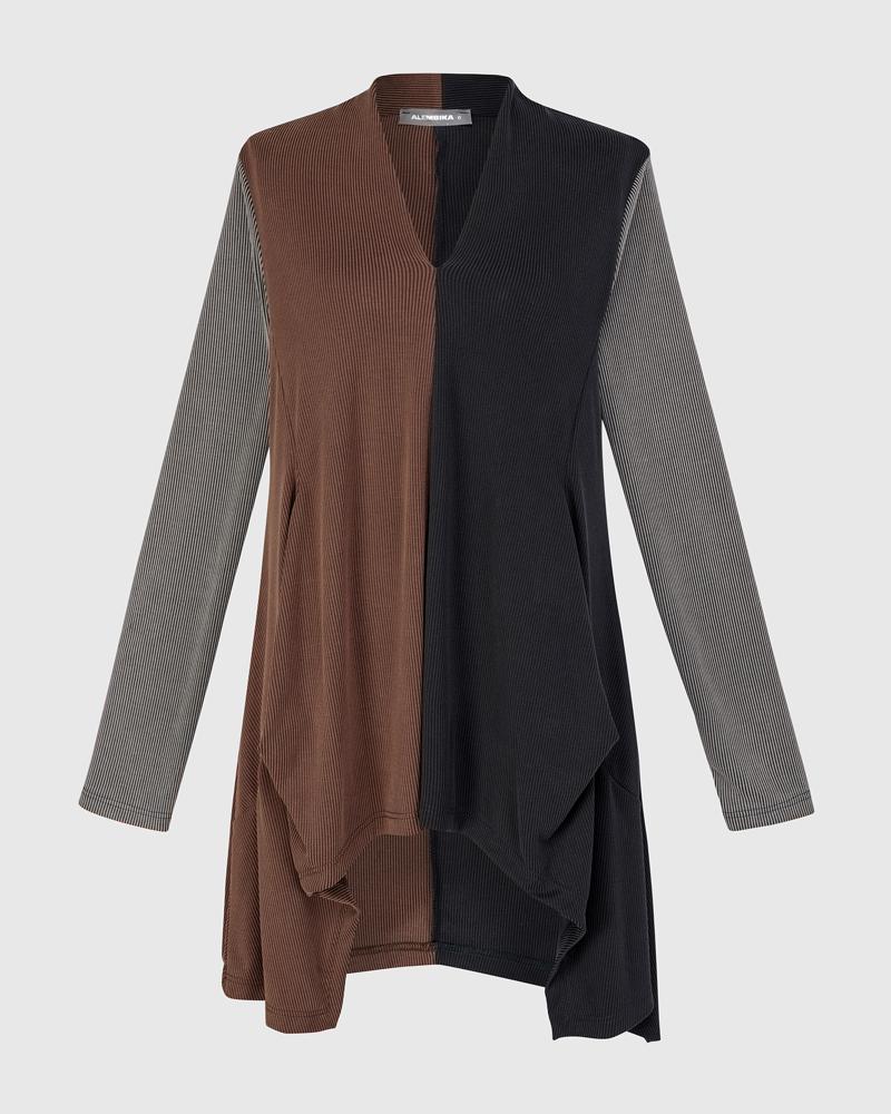 asymmetrische lange mouwen top at731 - Alembika