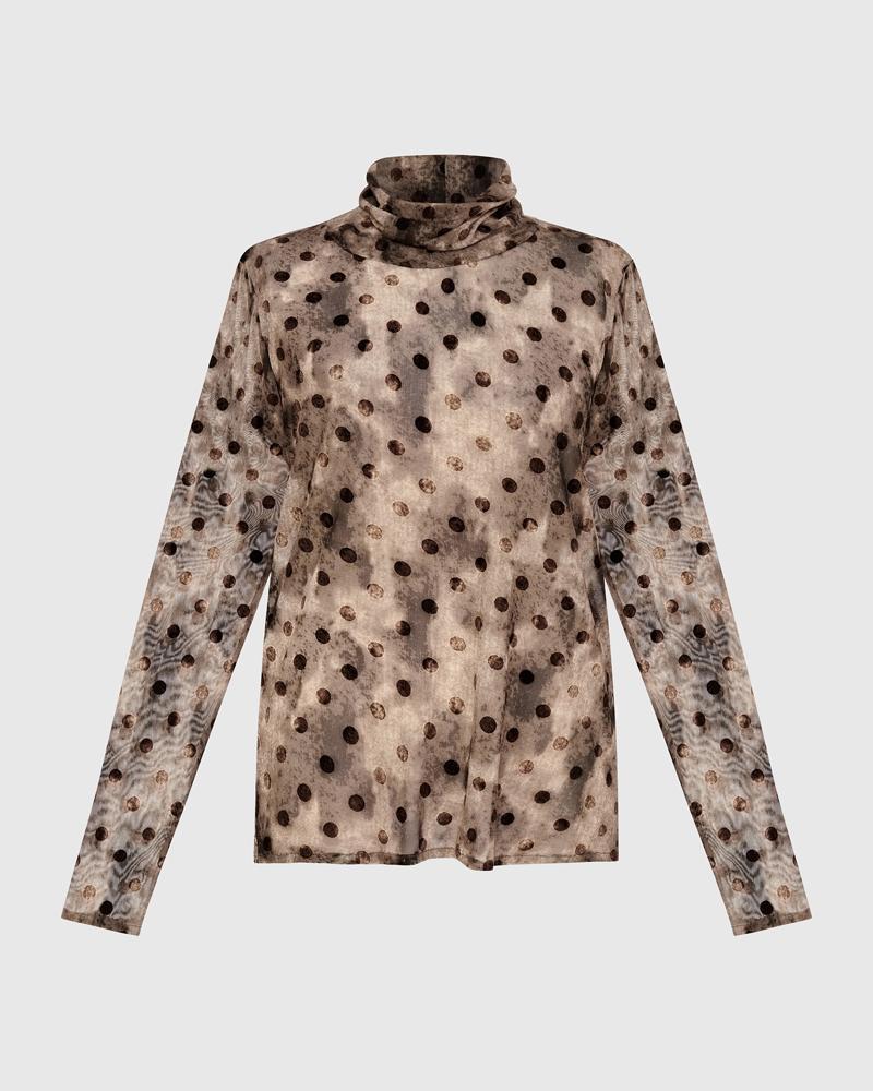 stijlvolle polkadot coltrui at743 - Alembika