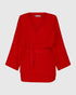 gebreid gilet met ceintuur as934 - Alembika