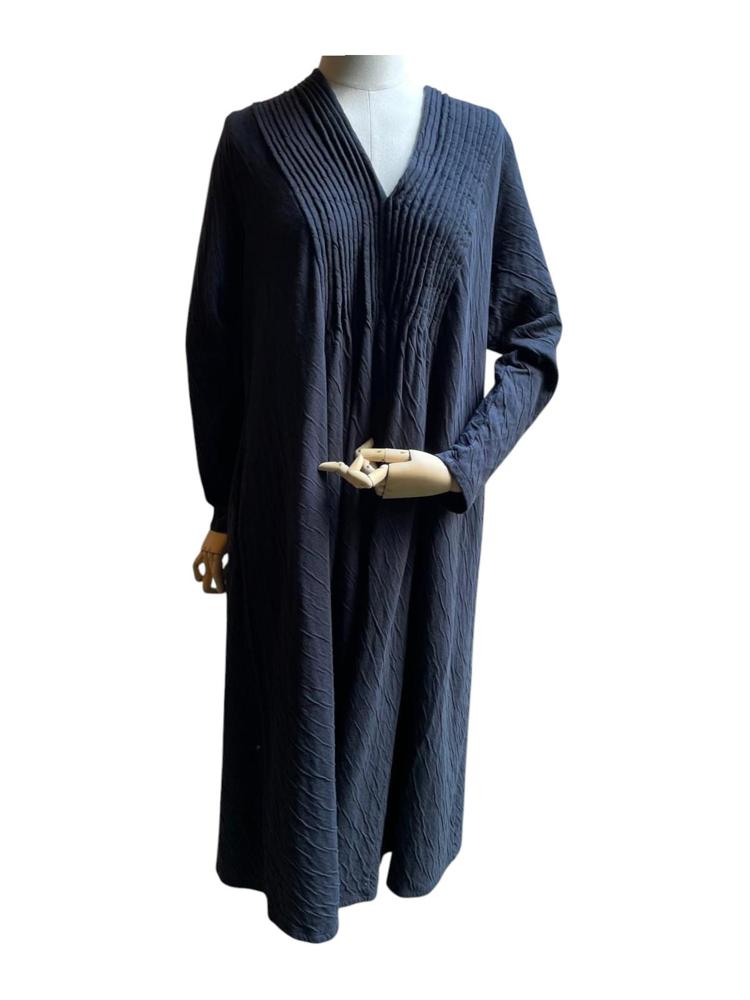 jurk met v-hals en subtiele plooien 91861/7-t52 - Grizas