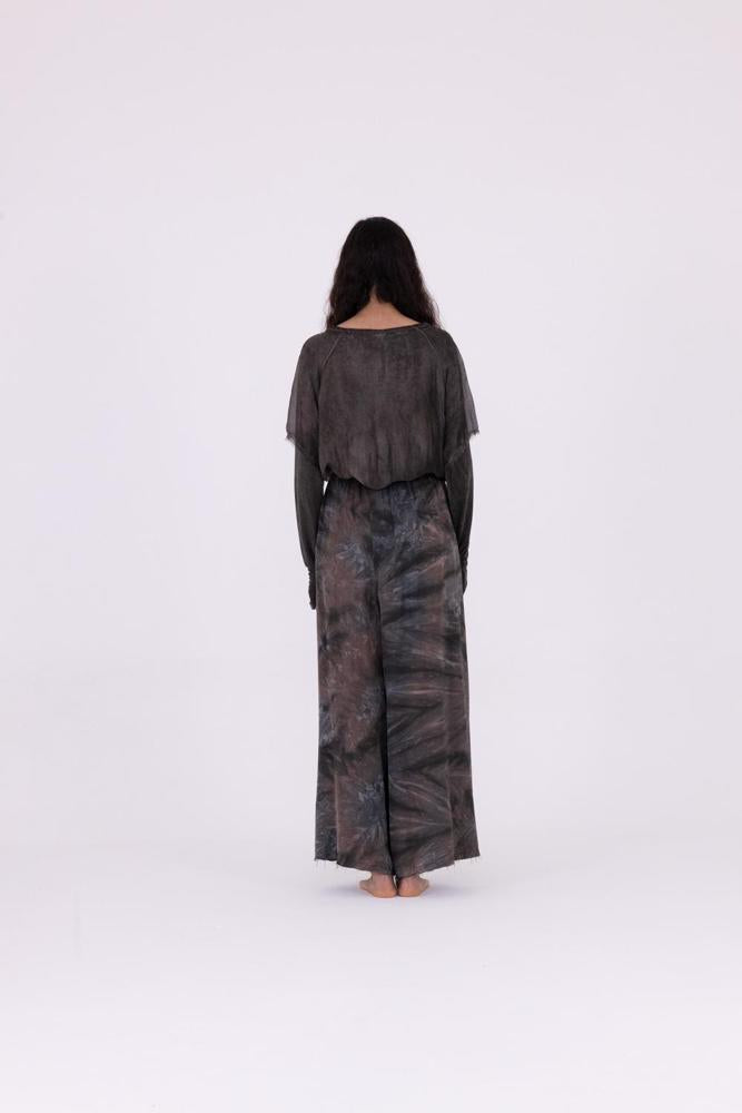 palazzo-broek met elastische tailleband s211 - Sanctamuerte