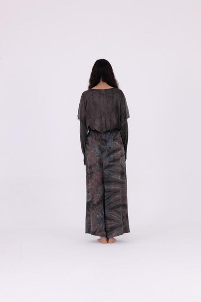palazzo-broek met elastische tailleband s211 - Sanctamuerte