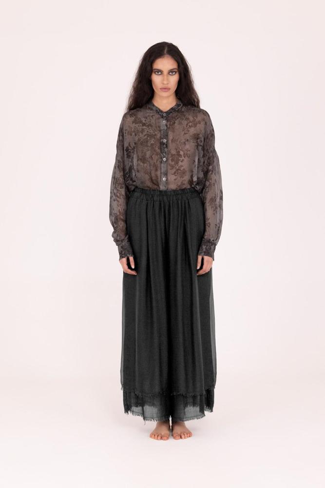 palazzo-broek met elastische tailleband s154 - Sanctamuerte