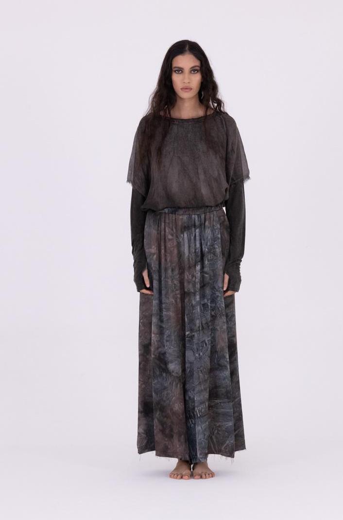 palazzo-broek met elastische tailleband s211 - Sanctamuerte