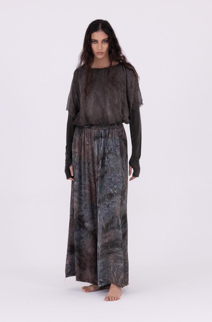 palazzo-broek met elastische tailleband s211 - Sanctamuerte