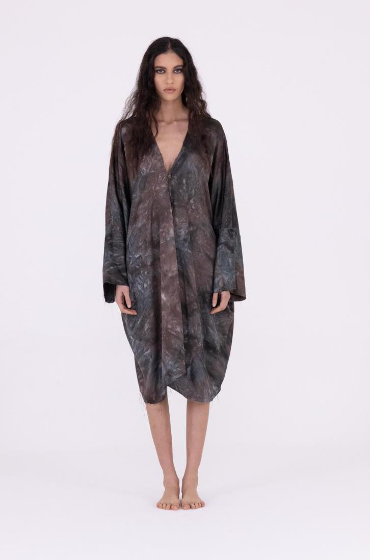 midi-shirt met knoopsluiting s210 - Sanctamuerte