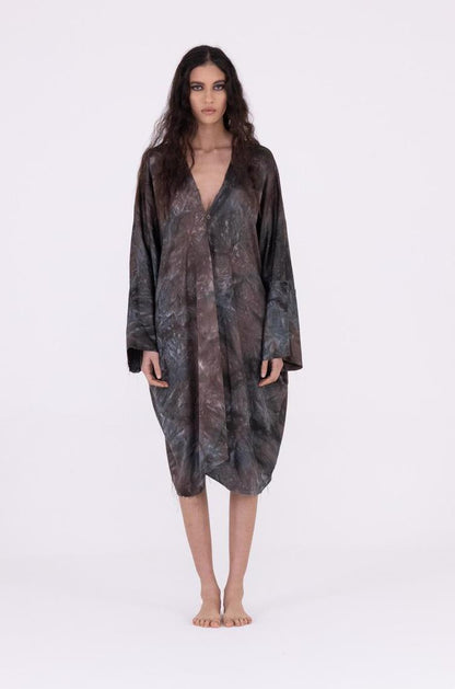 midi-shirt met knoopsluiting s210 - Sanctamuerte