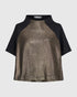 metallic korte mouw shirt at716 - Alembika