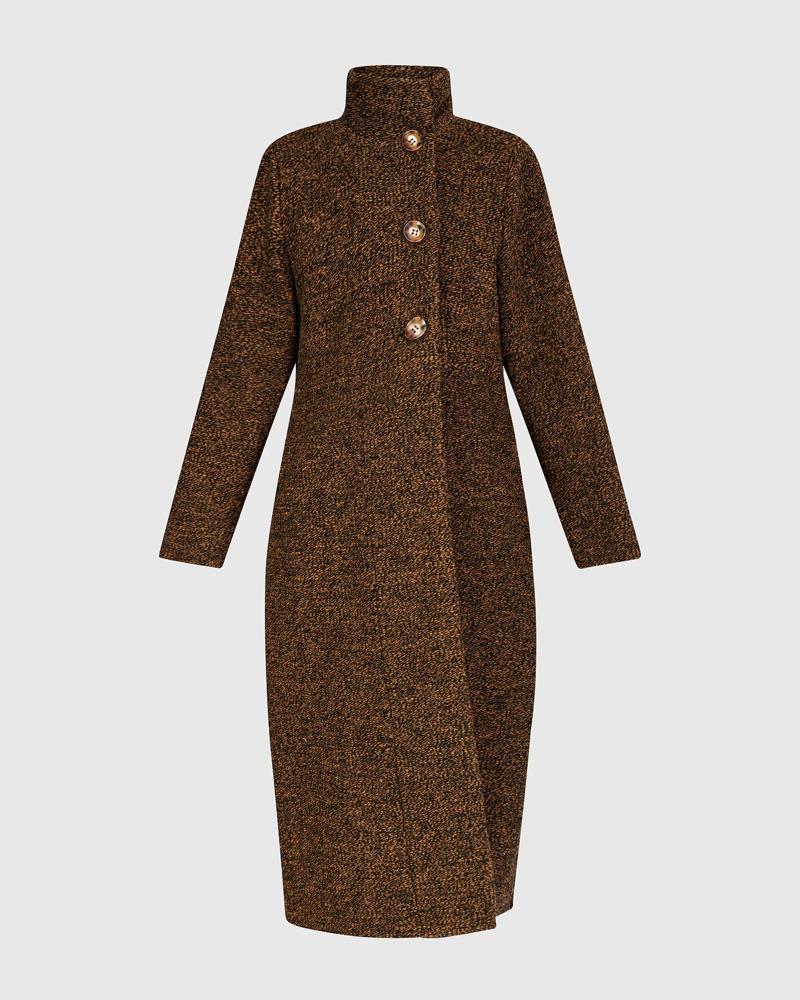 lange elegante winterjas dames uj646 - Urban by Alembika