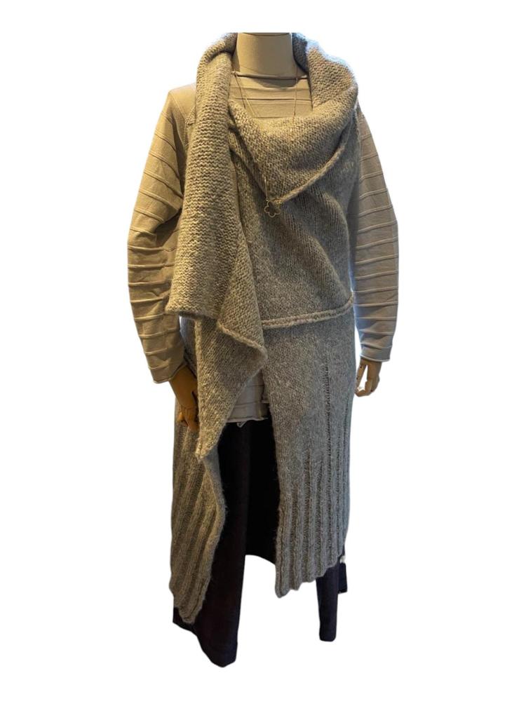 stijlvolle lange damesgilet 2043 - Studiob3