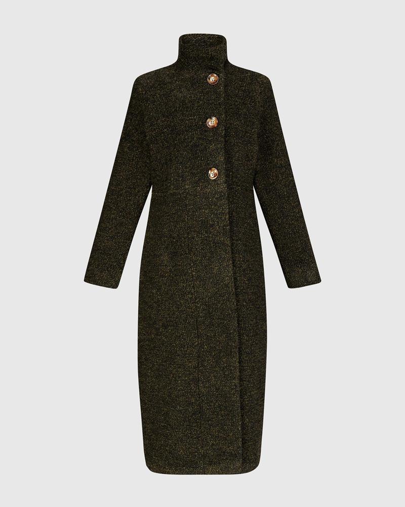 klassieke lange winterjas uj646 - Alembika