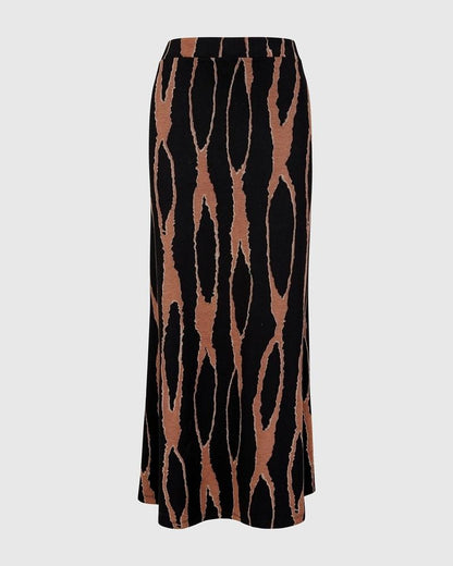 maxi rok met grafisch design ak635 - Alembika