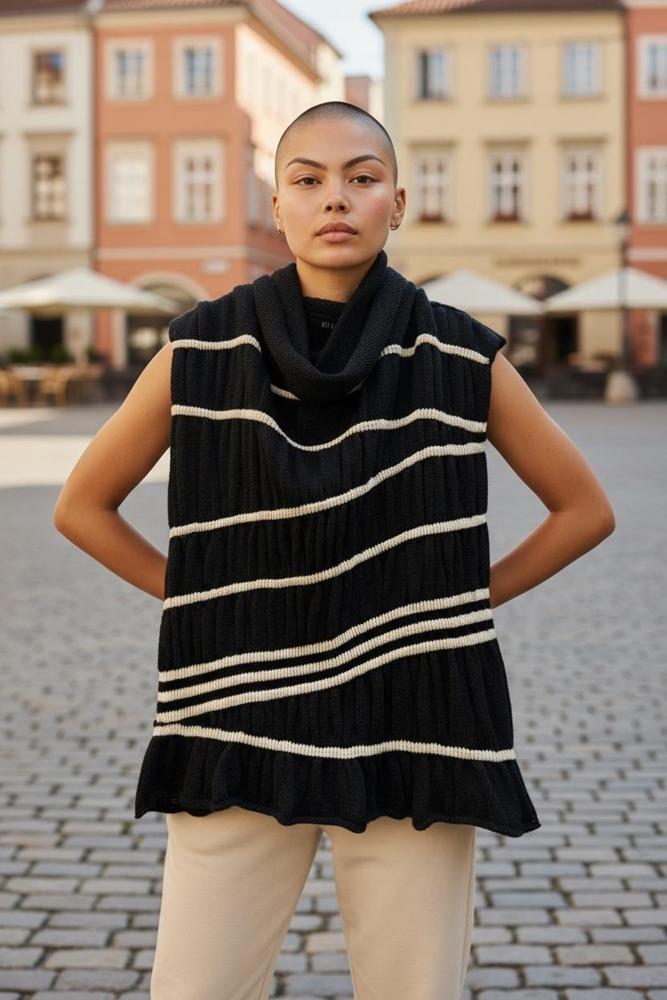 gestreepte mouwloze coltrui 766133 - Ozai N Kü