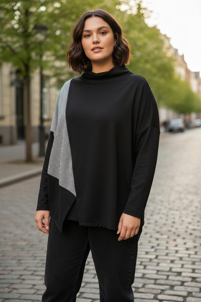stijlvolle asymmetrische shirt  at737 - Alembika