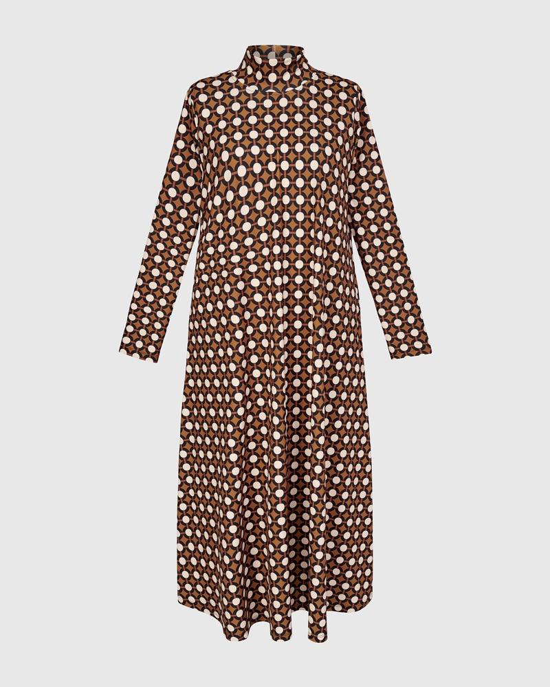 stijlvolle geometrische midi-jurk ud666 - Alembika