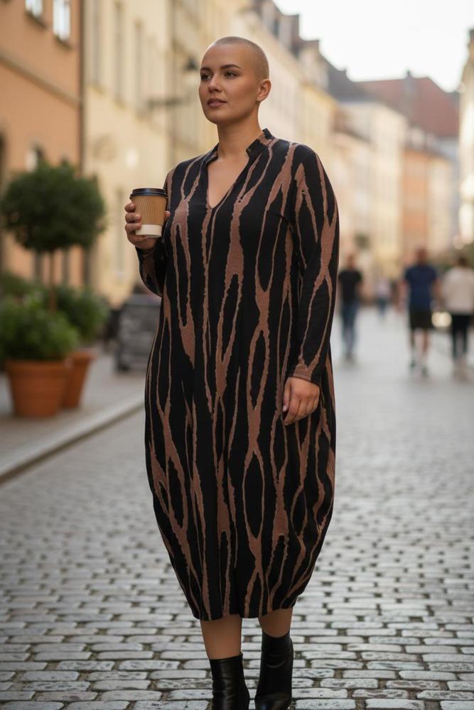 zebra print maxi jurk ad816 - Alembika