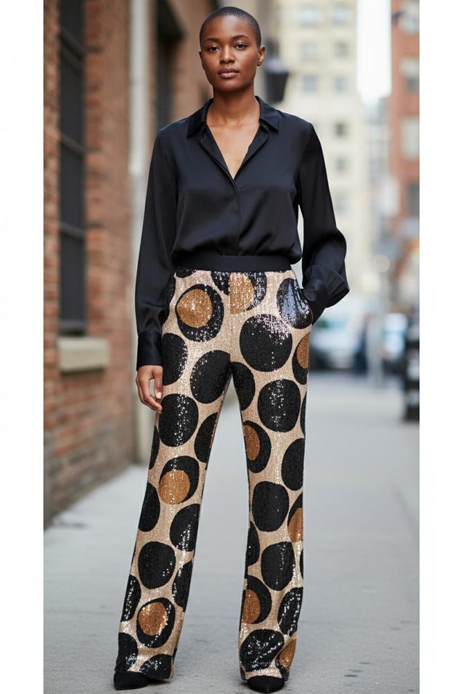 trendy glanzende cirkelbroek ap608 - Alembika