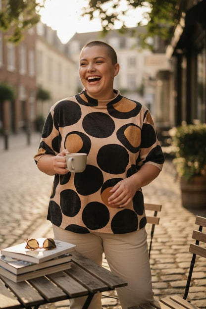 cirkelpatroon shirt at721 - Alembika