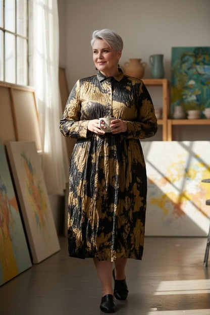 tie-dye midi jurk ad811 - Alembika