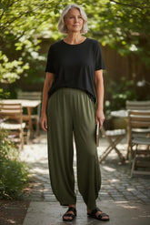 broek met knoop onderaan 25-1488 - Momi