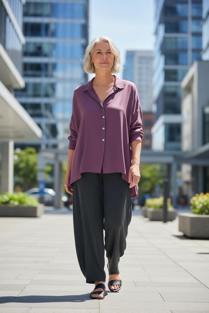 elegante losvallende blouse 25-3486 - Momi