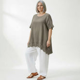 elegant linnen  shirt 7501ss26 - Moonshine