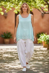 zomerse mouwloze top 7500ss26 - Moonshine