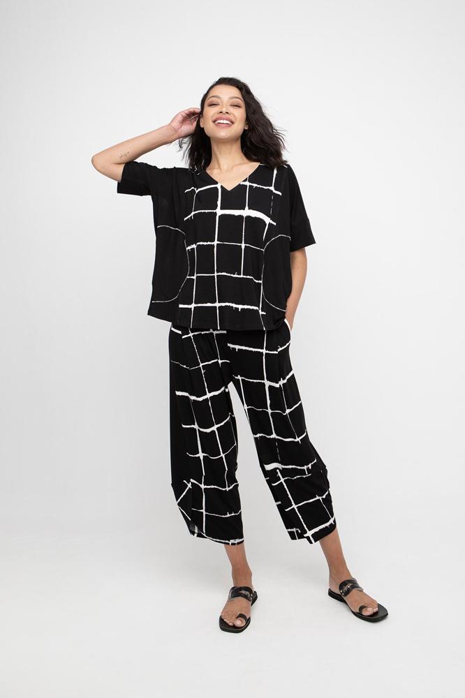 geruit v-hals shirt 860124 - Ozai N Kü