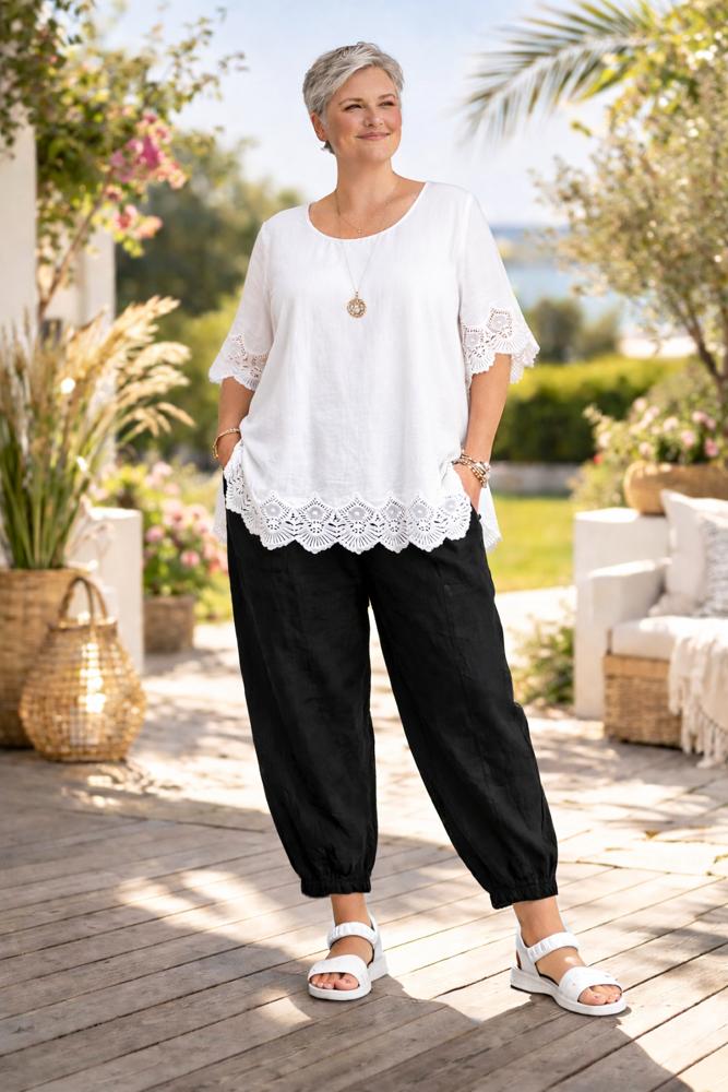 elegant linnen  shirt 7501ss26 - Moonshine