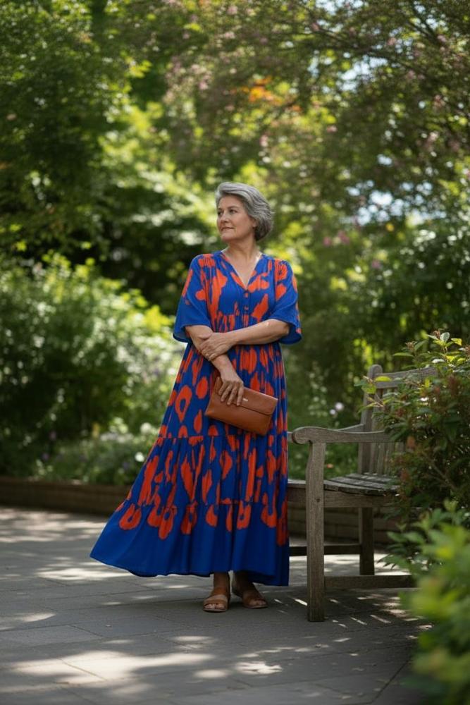 bohemian zomerjurk met bloemenprint 9314 - Vincenzo Allocca