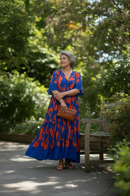 bohemian zomerjurk met bloemenprint 9314 - Vincenzo Allocca